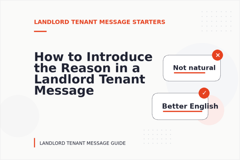 How to Introduce the Reason in a Landlord Tenant Message How to Introduce the Reason in a Landlord Tenant Message