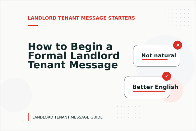 How to Begin a Formal Landlord Tenant Message