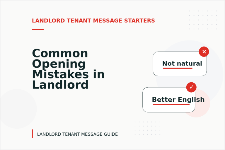 Common Opening Mistakes in Landlord Tenant Messages