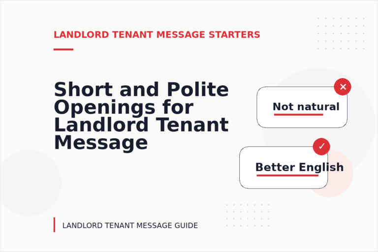 Short and Polite Openings for Landlord Tenant Message English