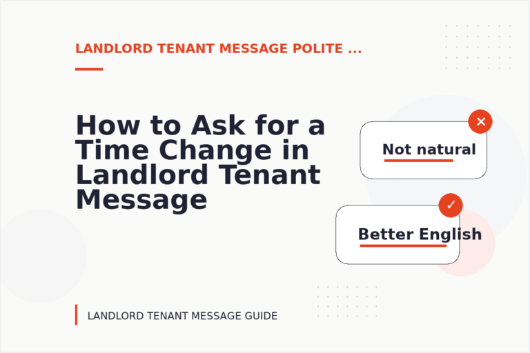How to Ask for a Time Change in Landlord Tenant Message English