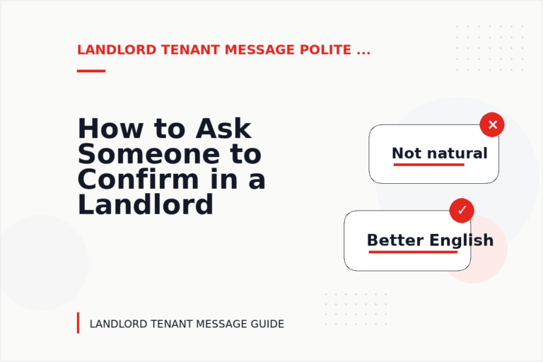 How to Ask Someone to Confirm in a Landlord Tenant Message