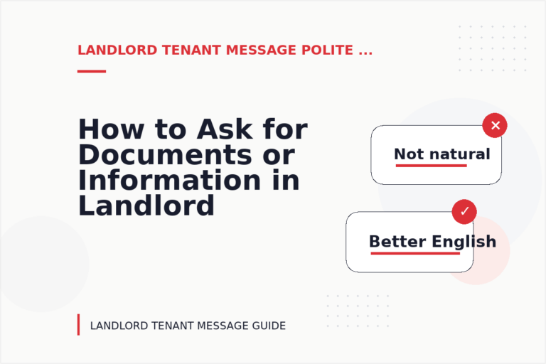 How to Ask for Documents or Information in Landlord Tenant Message English