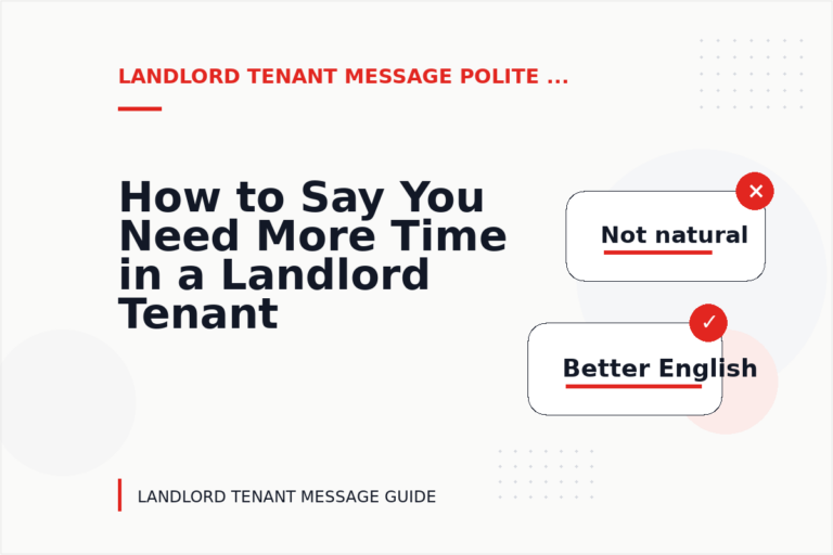 How to Say You Need More Time in a Landlord Tenant Message