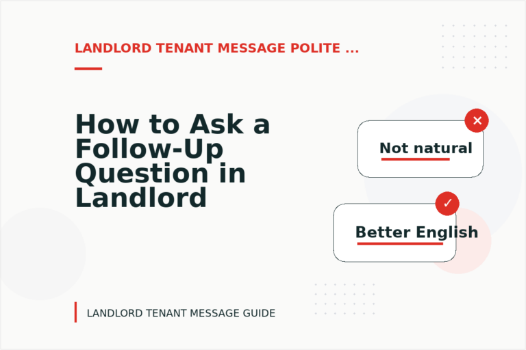 How to Ask a Follow-Up Question in Landlord Tenant Message English