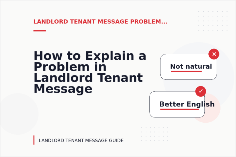 How to Explain a Problem in Landlord Tenant Message English How to Explain a Problem in Landlord Tenant Message English