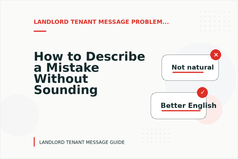 How to Describe a Mistake Without Sounding Rude in Landlord Tenant Message English How to Describe a Mistake Without Sounding Rude in Landlord Tenant Message English