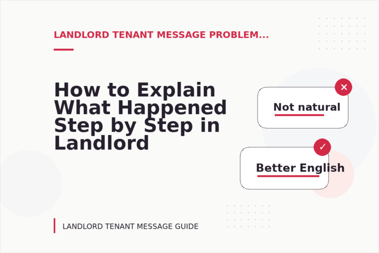 How to Explain What Happened Step by Step in Landlord Tenant Message English