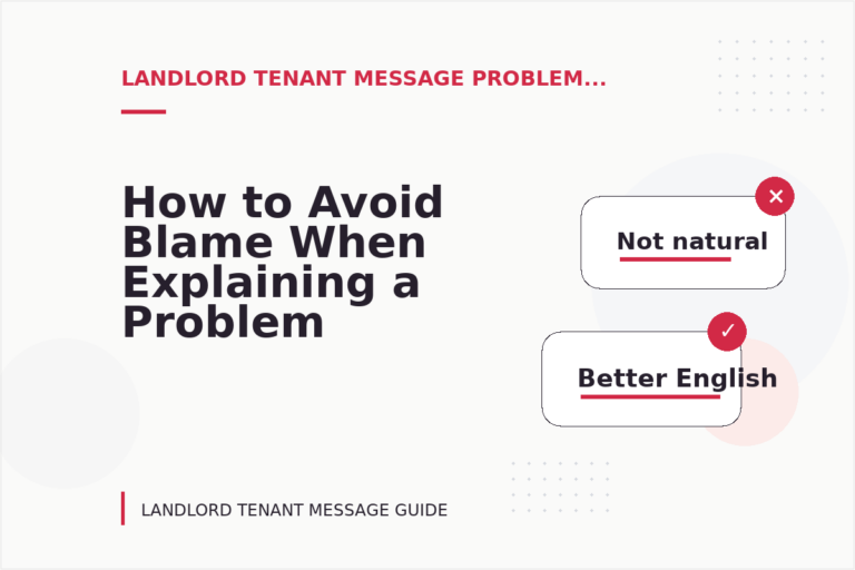 How to Avoid Blame When Explaining a Problem in Landlord Tenant Message English How to Avoid Blame When Explaining a Problem in Landlord Tenant Message English