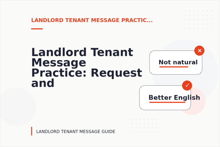 Landlord Tenant Message Practice: Request and Reply Examples