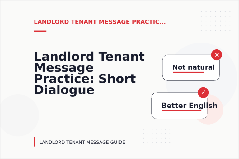 Landlord Tenant Message Practice: Short Dialogue Examples Landlord Tenant Message Practice: Short Dialogue Examples