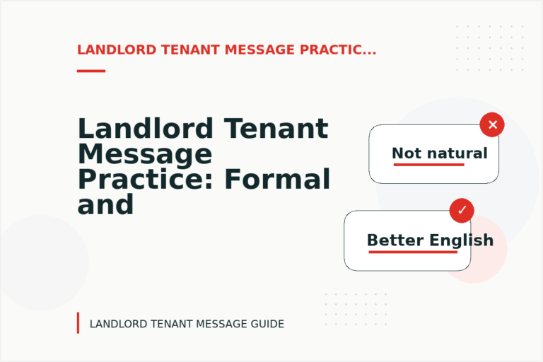 Landlord Tenant Message Practice: Formal and Friendly Versions