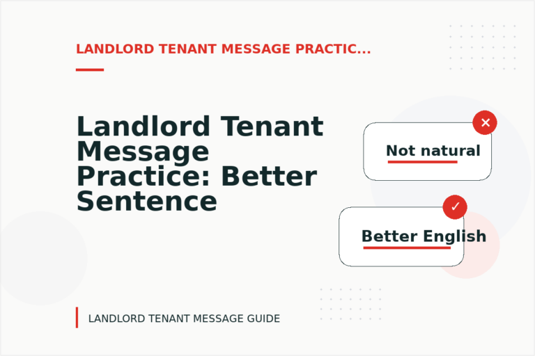 Landlord Tenant Message Practice: Better Sentence Choices Landlord Tenant Message Practice: Better Sentence Choices